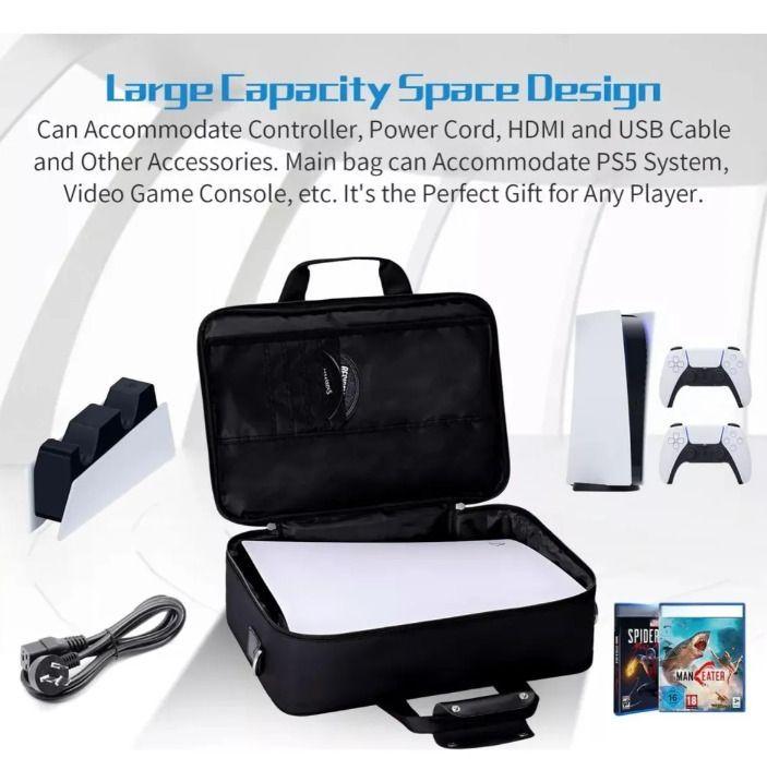 Bolso Antigolpes Viaje Compartimiento Para Consola Ps5-3