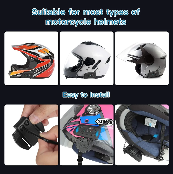 Intercomunicador De Motocicleta Ejeas V6 Pro Bluetooth-2