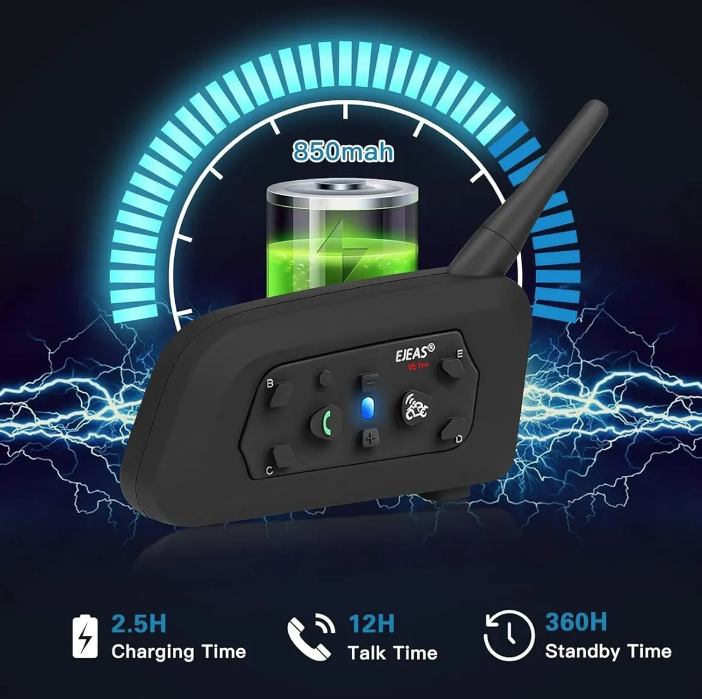 Intercomunicador De Motocicleta Ejeas V6 Pro Bluetooth-8