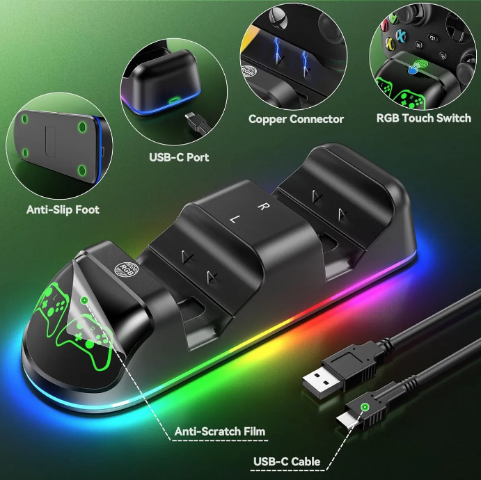 Estaci n Carga Mando Para Xbox One X Series 2 Baterias-5