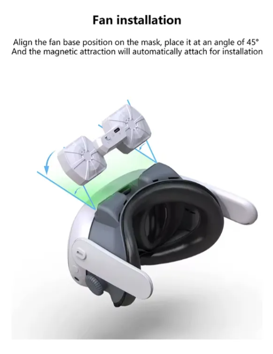 M scara Ventilador Vr Para Meta Quest 3 Interfaz Transpirable-3