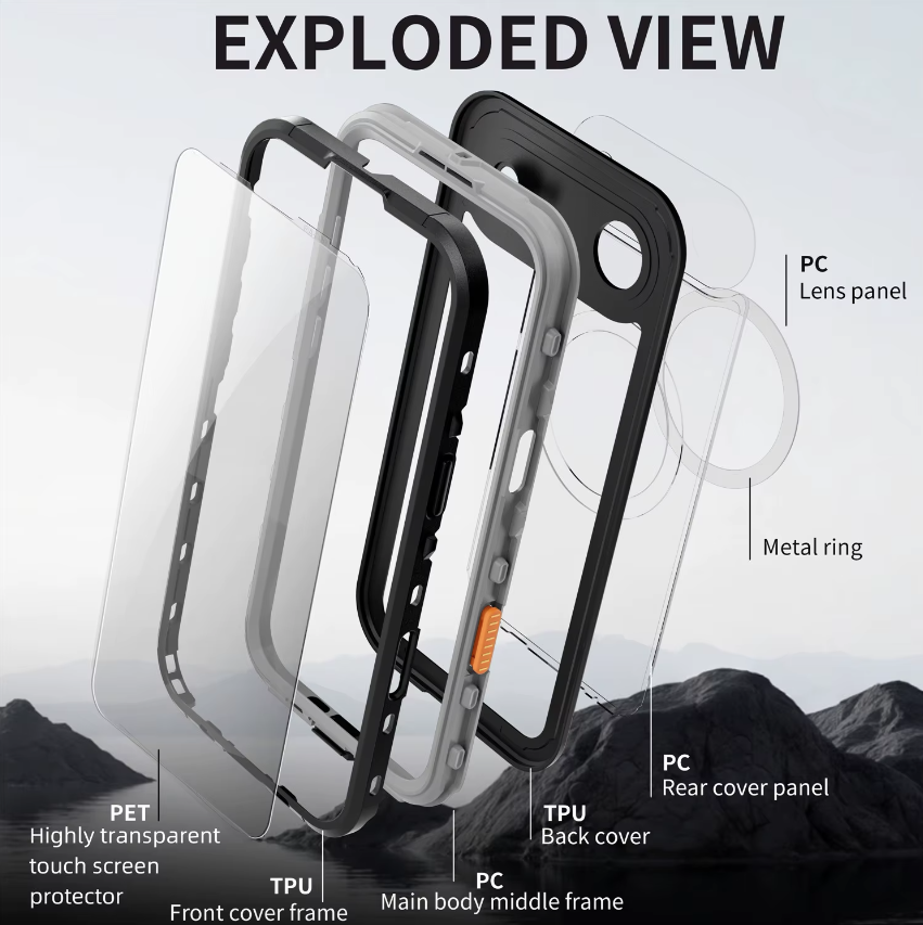 Carcasa Blindada Sumergible Waterprof Para Iphone 17 Air-7