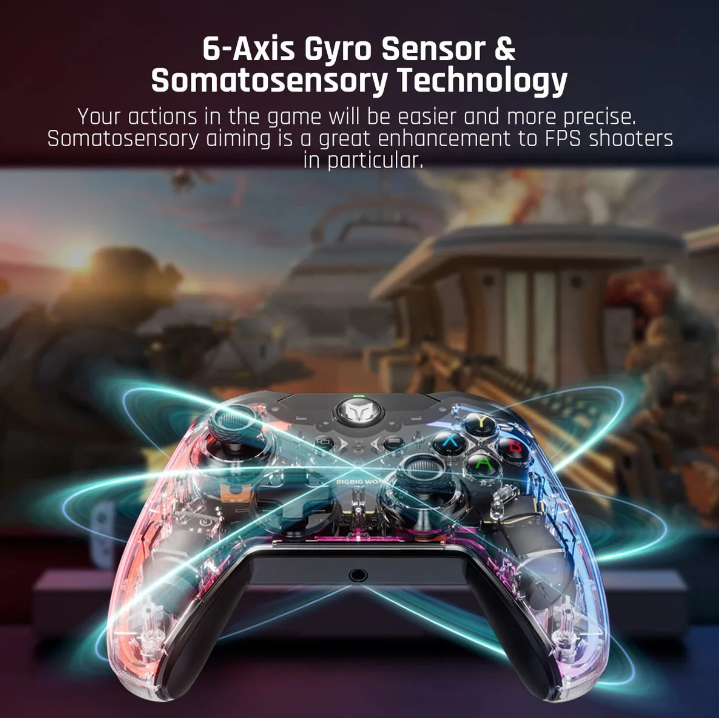 Joystick Mando Bigbig Won Rainbow S Para Pc W10 11 Nintendo Transparente-5