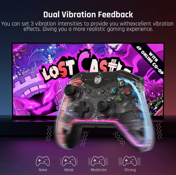 Joystick Mando Bigbig Won Rainbow S Para Pc W10 11 Nintendo Transparente-6