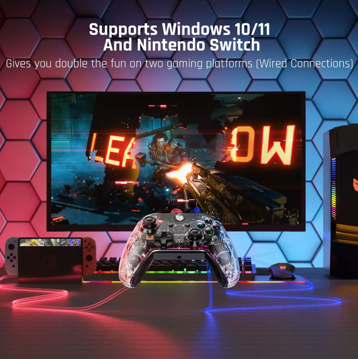 Joystick Mando Bigbig Won Rainbow S Para Pc W10 11 Nintendo Transparente-7