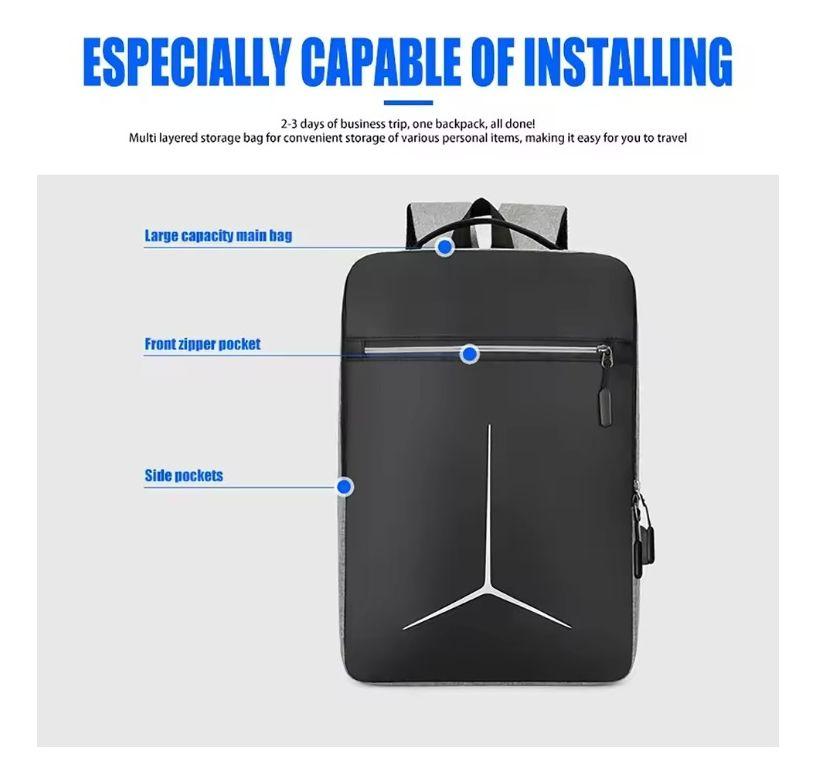 Mochila Para Notebook 15.6 Resistente Reflectante Usb-4
