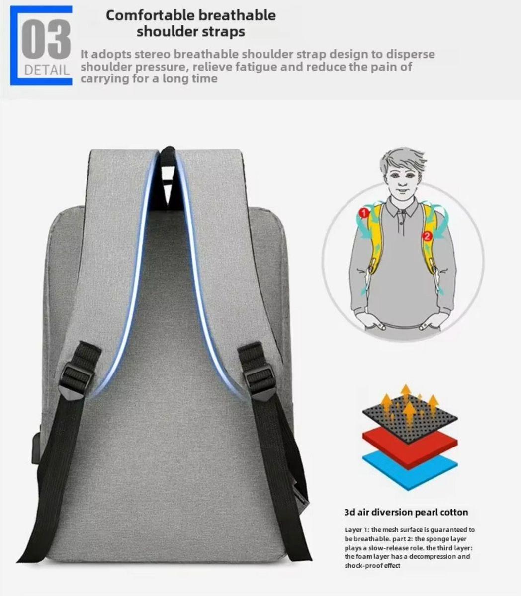 Mochila Para Notebook 15.6 Resistente Reflectante Usb-7