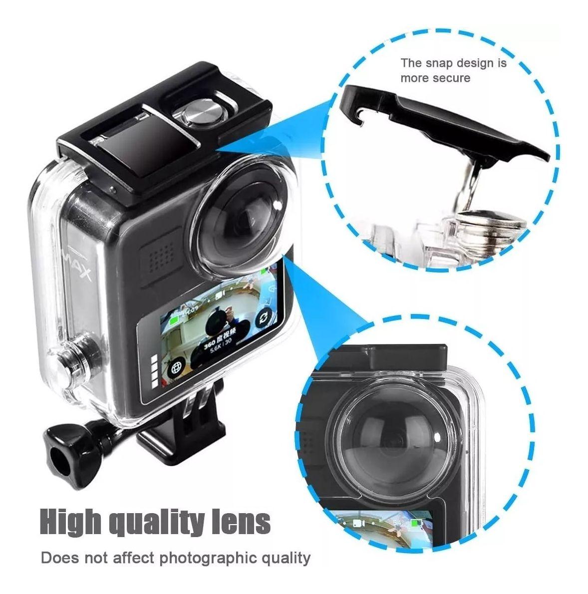Carcasa Sumergible Para Gopro Max Carcasa 360 (20m) Firme-6