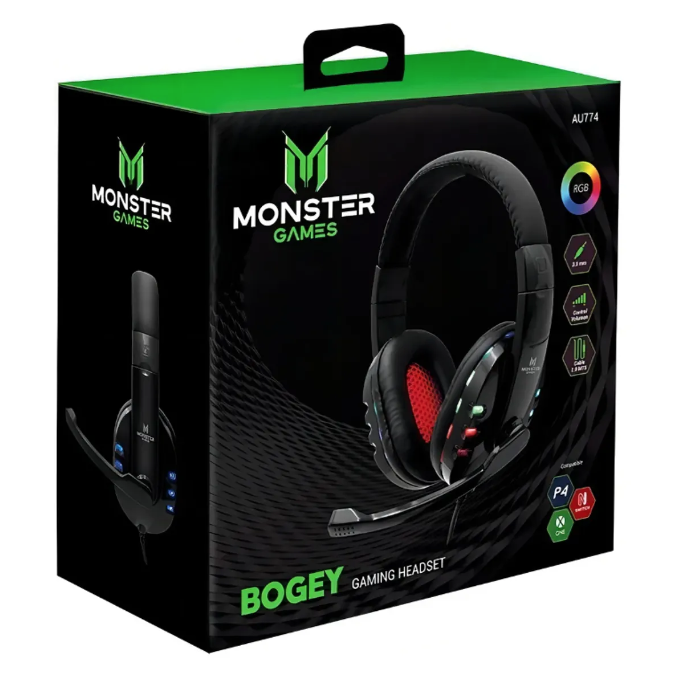 Audifonos Monster Gamer Bogey Mic Rgb Usb Aux Pc Ps4-0