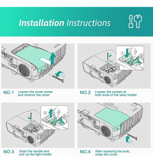 L mpara Proyector Epson Para Powerl S41 X41 S42 elplp96-5