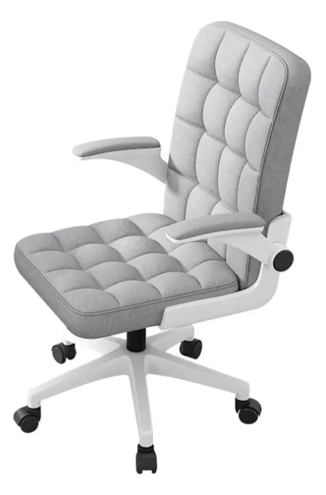 Silla Oficina Ergon mica Tela Gris Con Apoyabrazos Ajustable-1