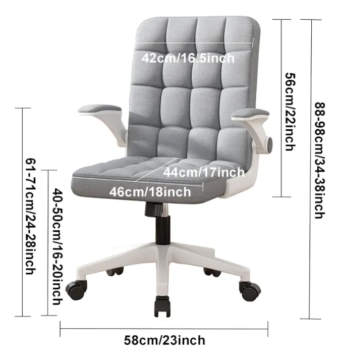 Silla Oficina Ergon mica Tela Gris Con Apoyabrazos Ajustable-4