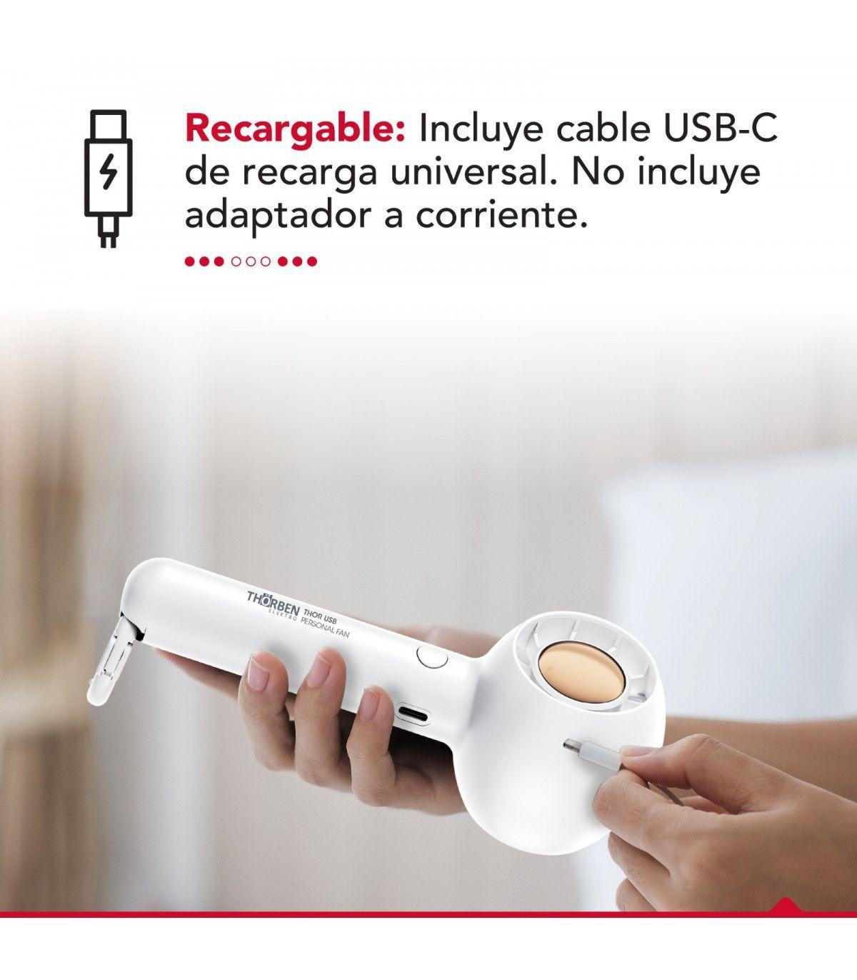 Ventilador Portátil Inalámbrico USB Thor USB Personal Fan White-4