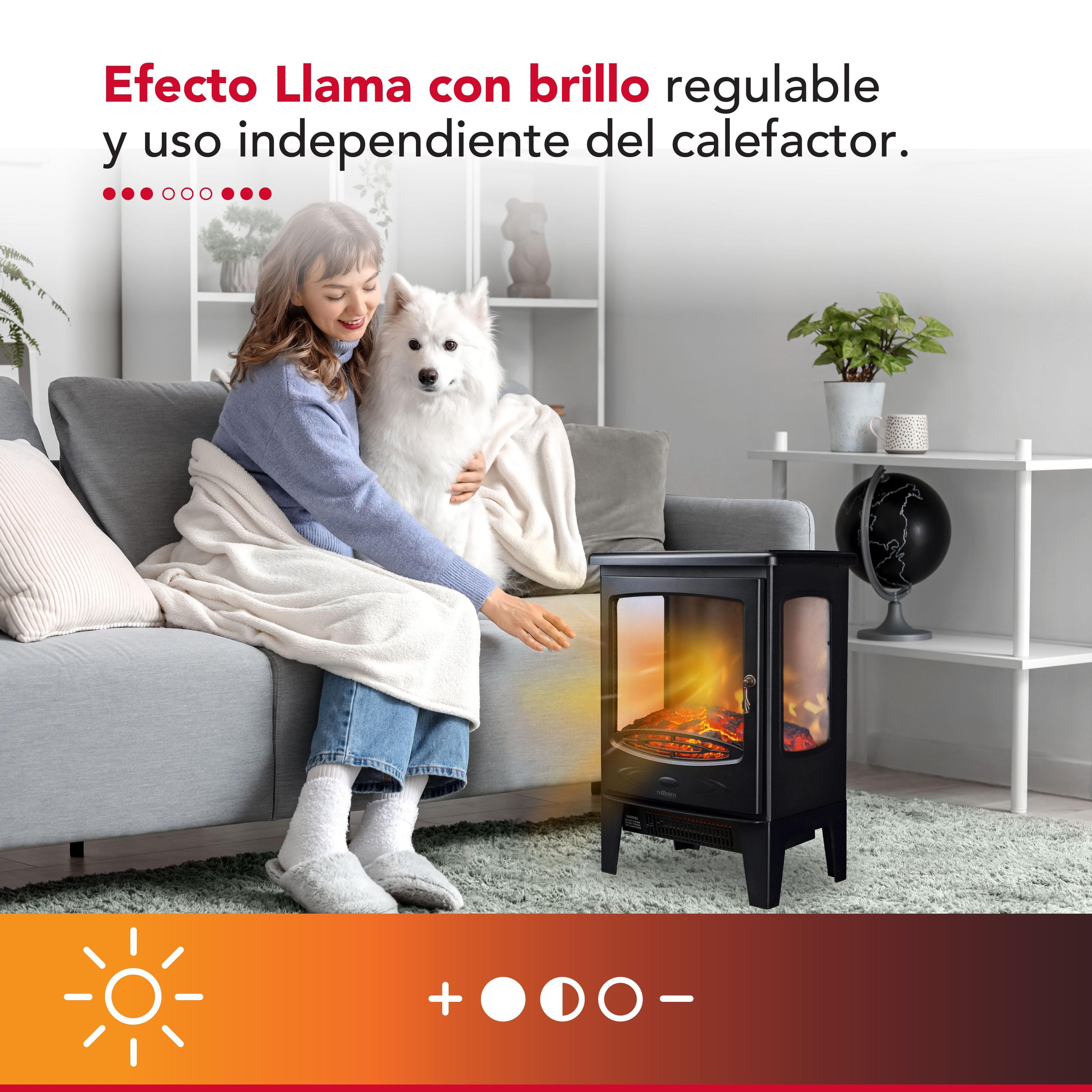 Chimenea Electrica 2 Potencias 1800W Thor FirePlace 3D Negro-4