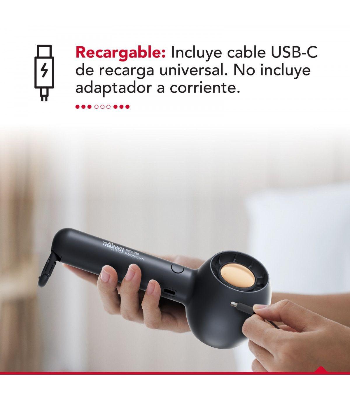 Ventilador Portátil Inalámbrico USB Thor USB Personal Fan Black-5