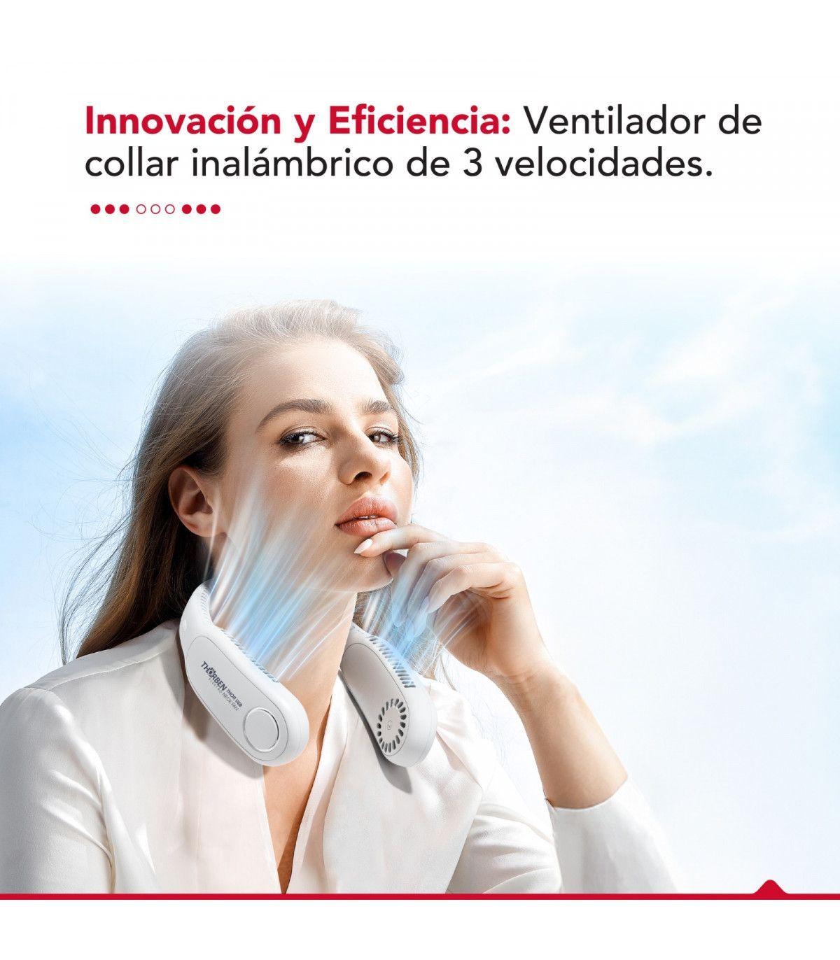 Ventilador Cuello Inalámbrico Blanco USB Thor Neck Fan White-5