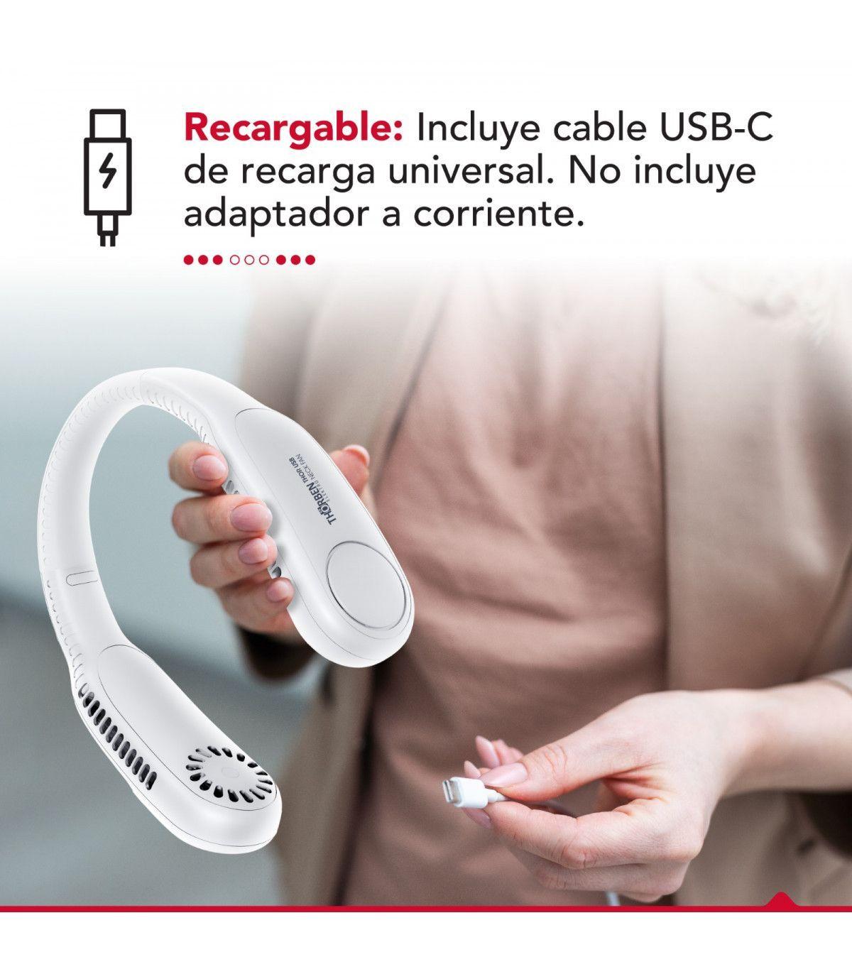 Ventilador Cuello Inalámbrico Blanco USB Thor Neck Fan White-6