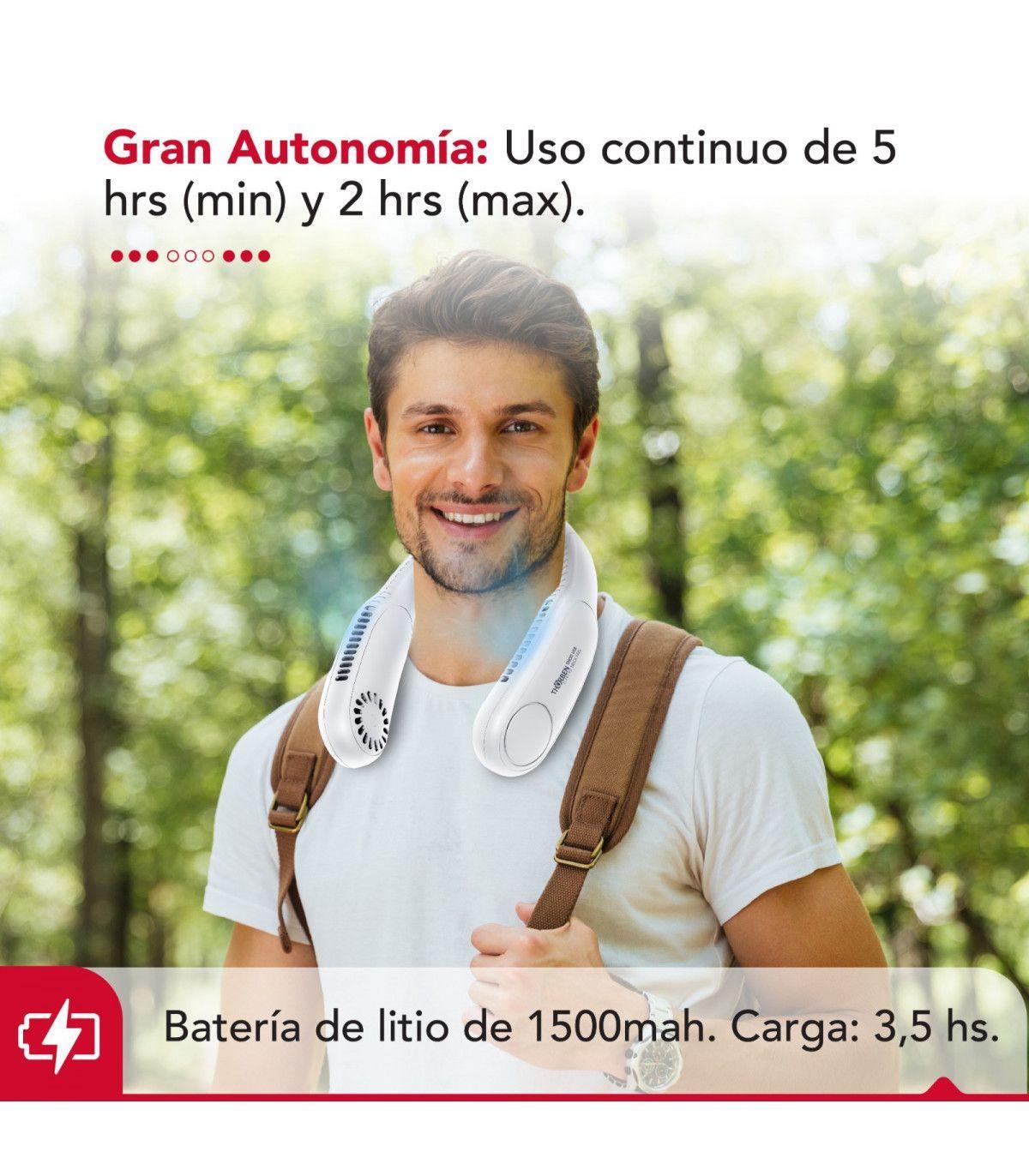 Ventilador Cuello Inalámbrico Blanco USB Thor Neck Fan White-7
