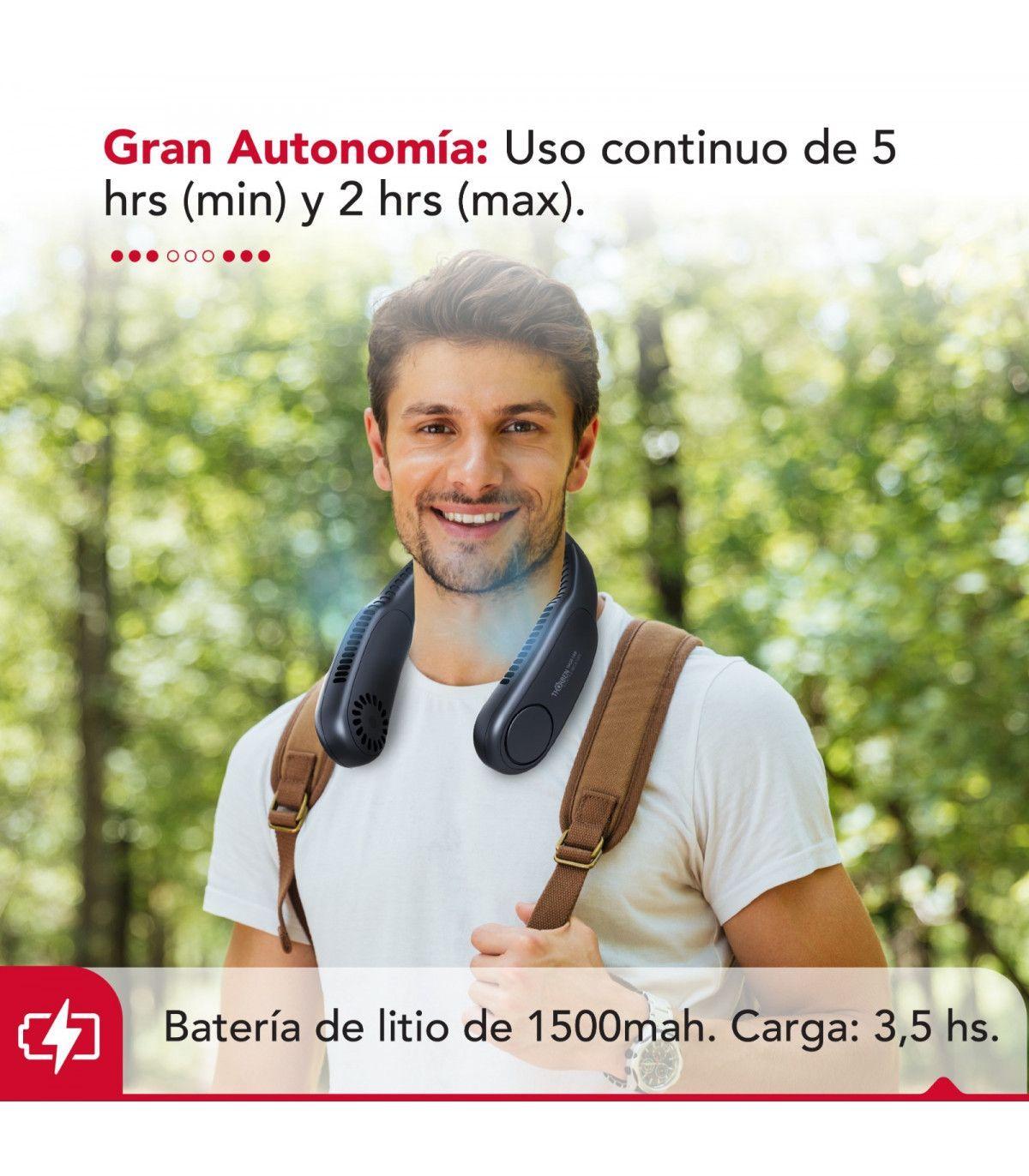 Ventilador Cuello Inalámbrico Blanco USB Thor Neck Fan Black-6