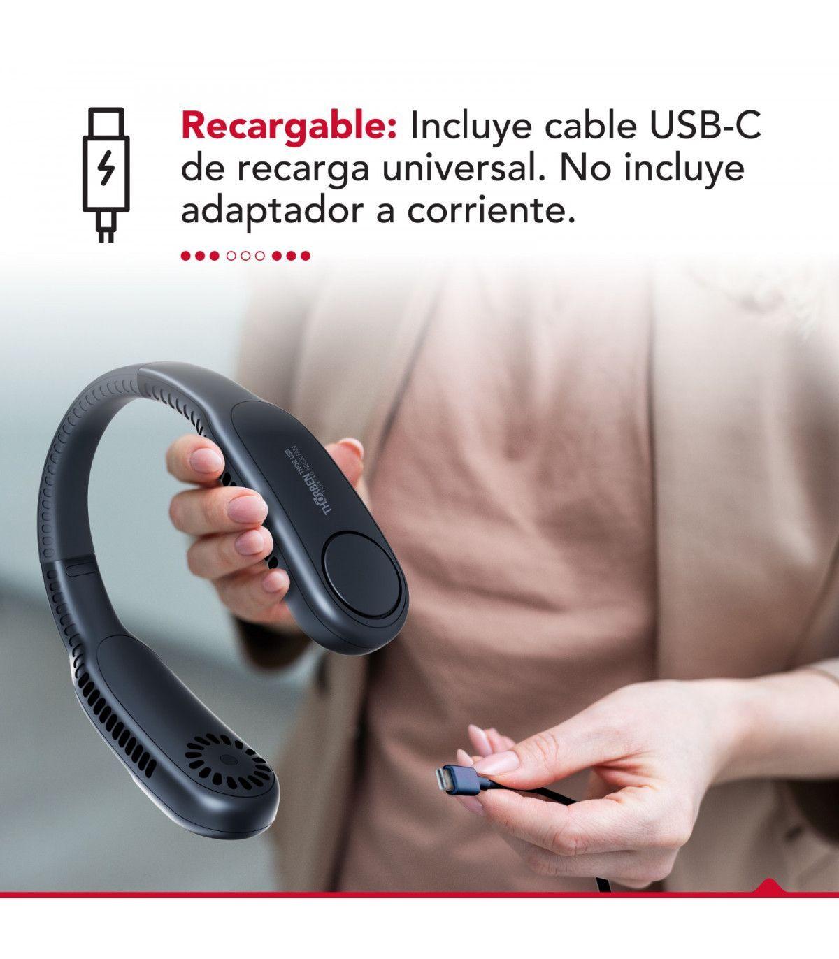 Ventilador Cuello Inalámbrico Blanco USB Thor Neck Fan Black-7