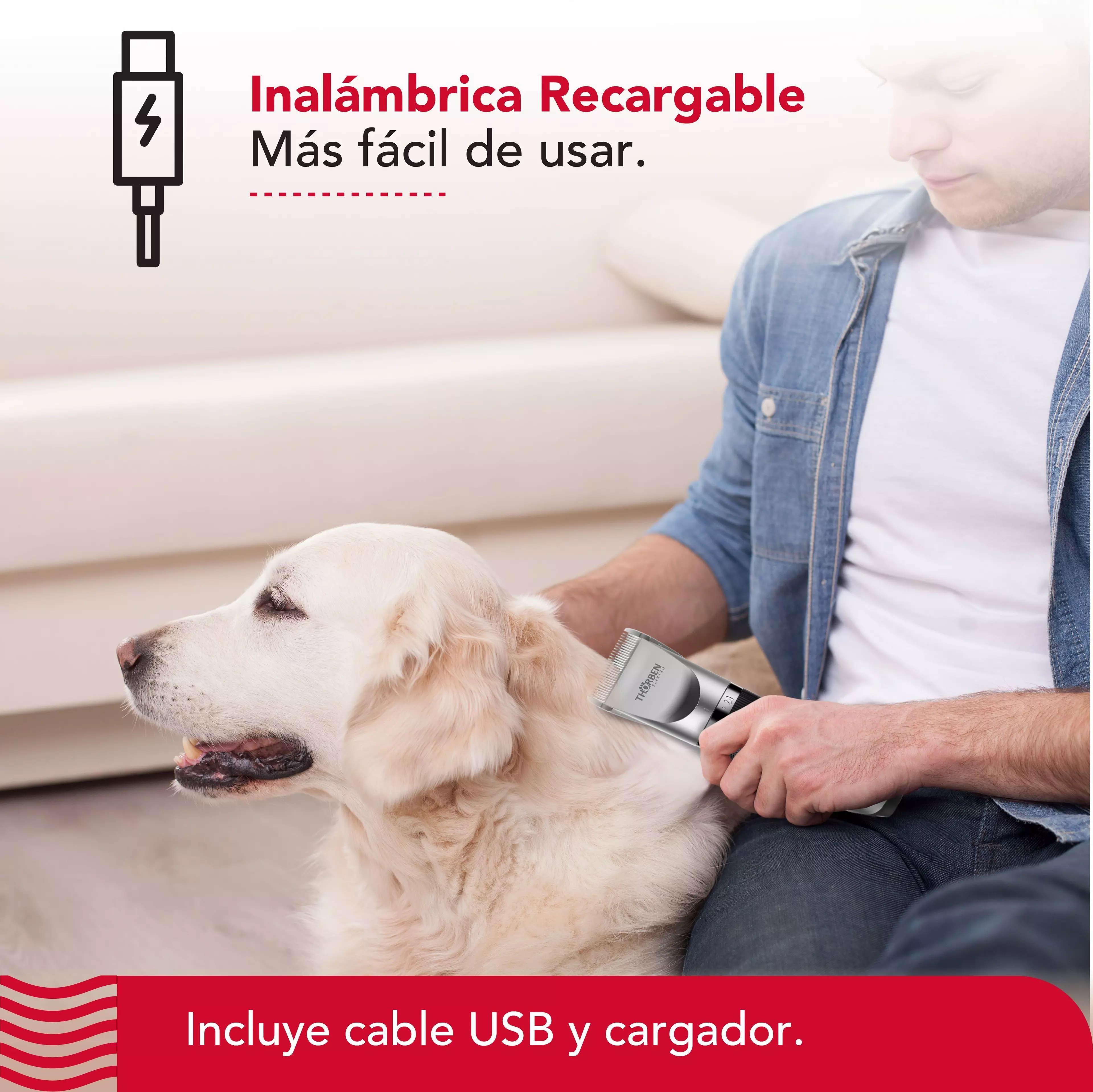Máquina Corta Pelo Thor Cordless Usb Pet Clipper-6