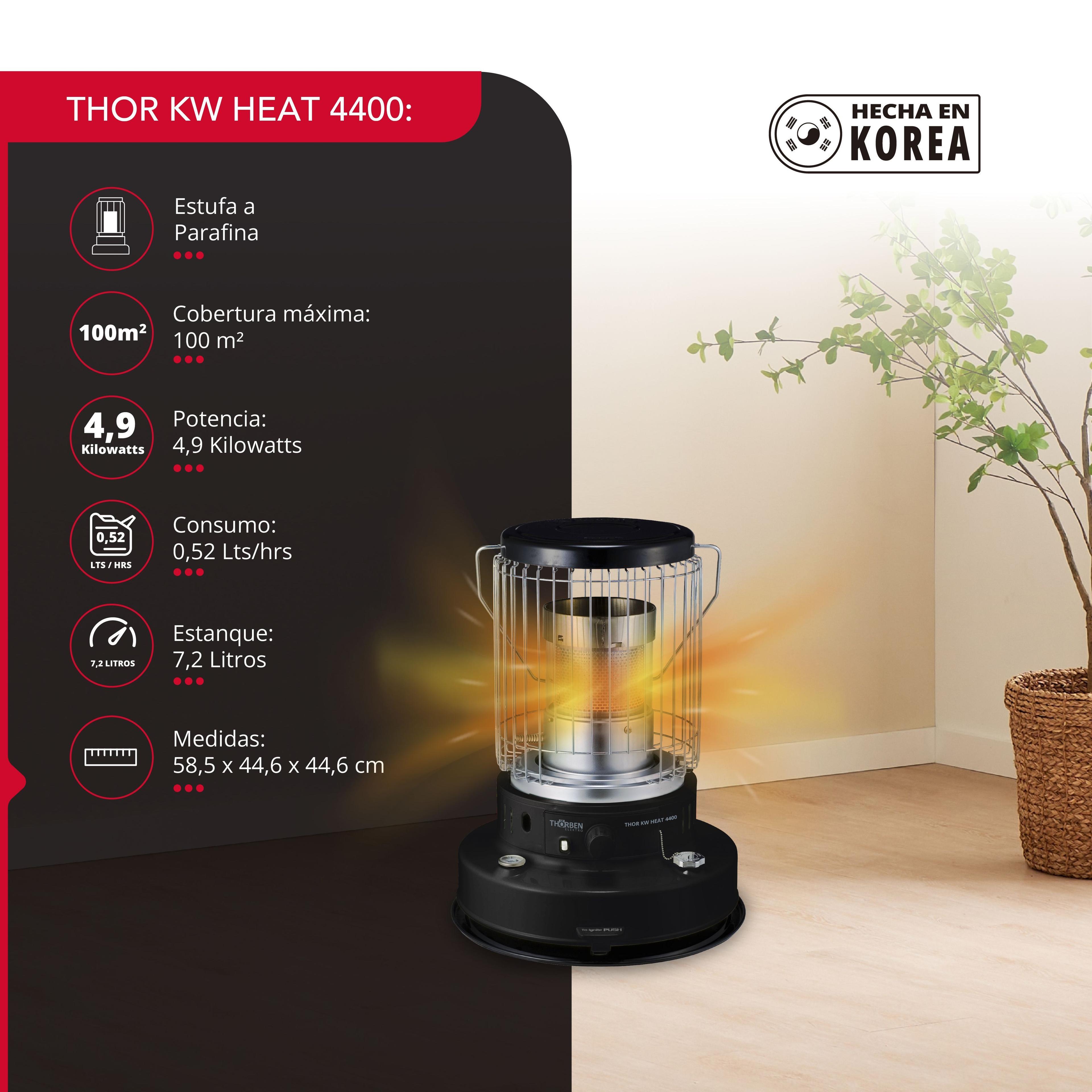 Estufa Parafina Mecha 7,2 Litros 4.9Kw Thor KW Heat 4400-2