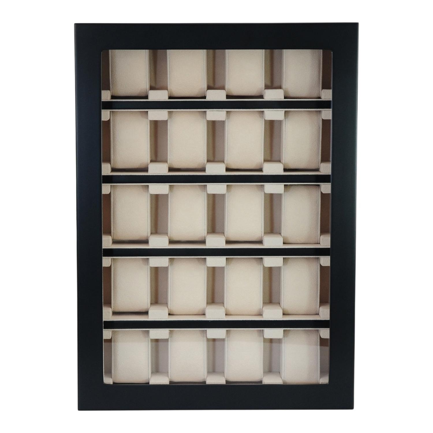 Gabinete Para Relojes 20 Espacios Madera Negra Mate-1