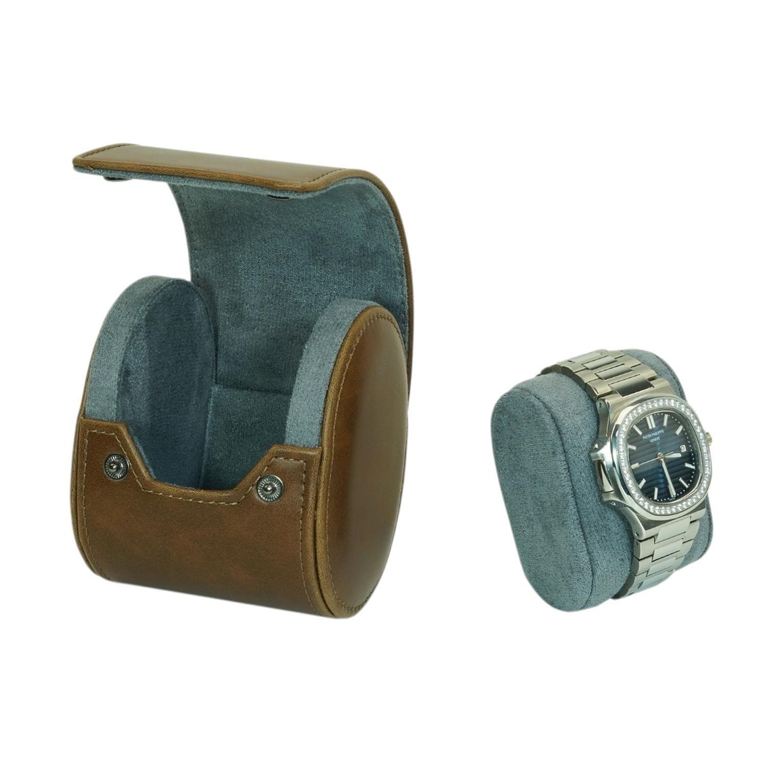 Estuche Reloj Cuero Individual Cafe-7