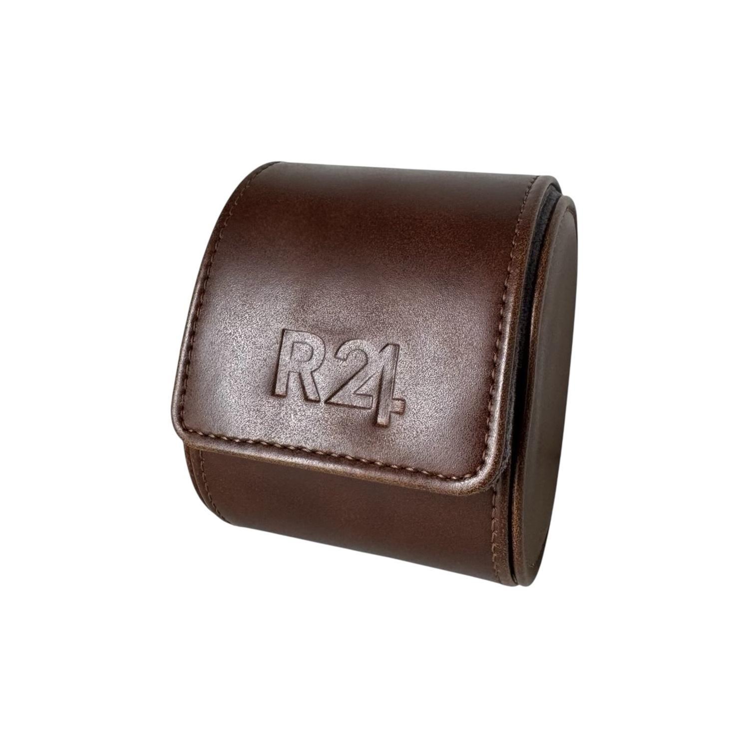 Estuche Reloj Cuero Individual Cafe-3