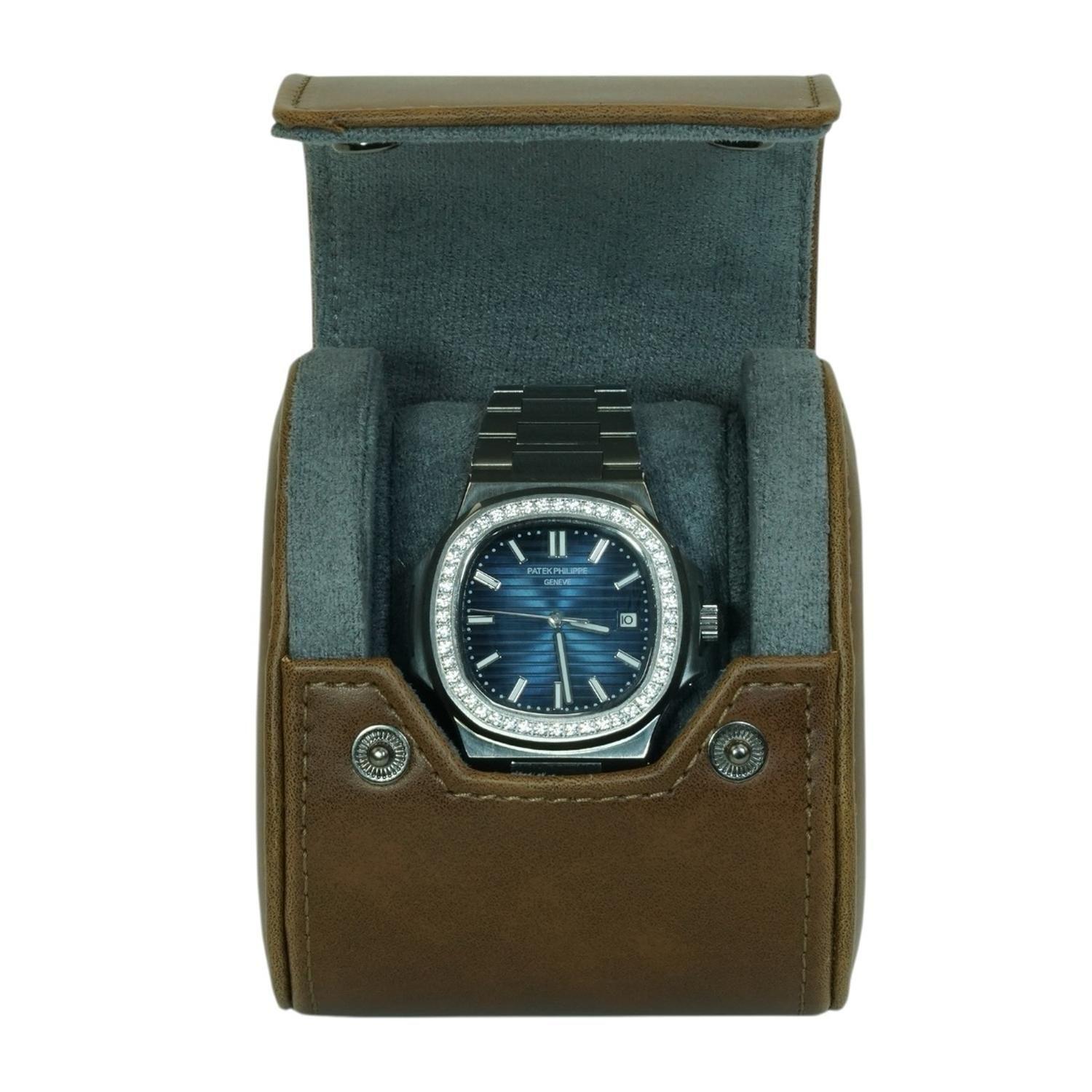 Estuche Reloj Cuero Individual Cafe-4