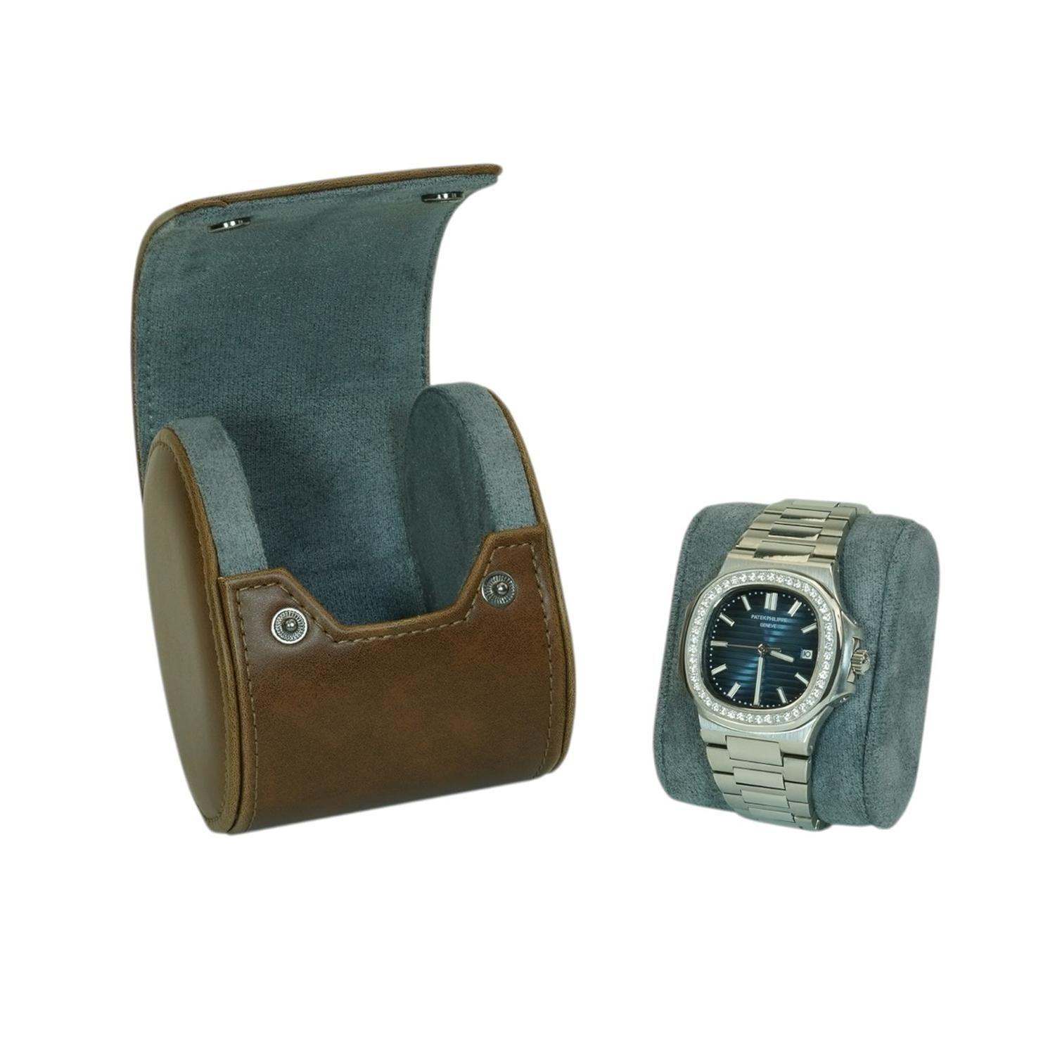 Estuche Reloj Cuero Individual Cafe-5