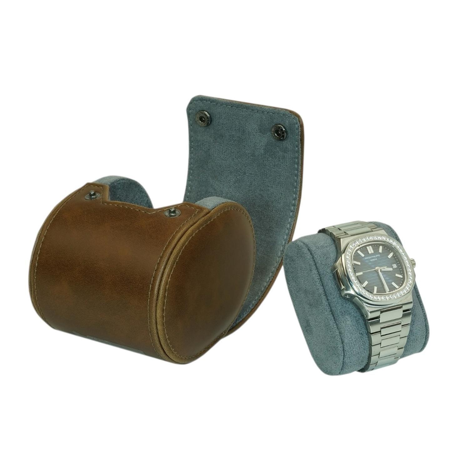 Estuche Reloj Cuero Individual Cafe-7