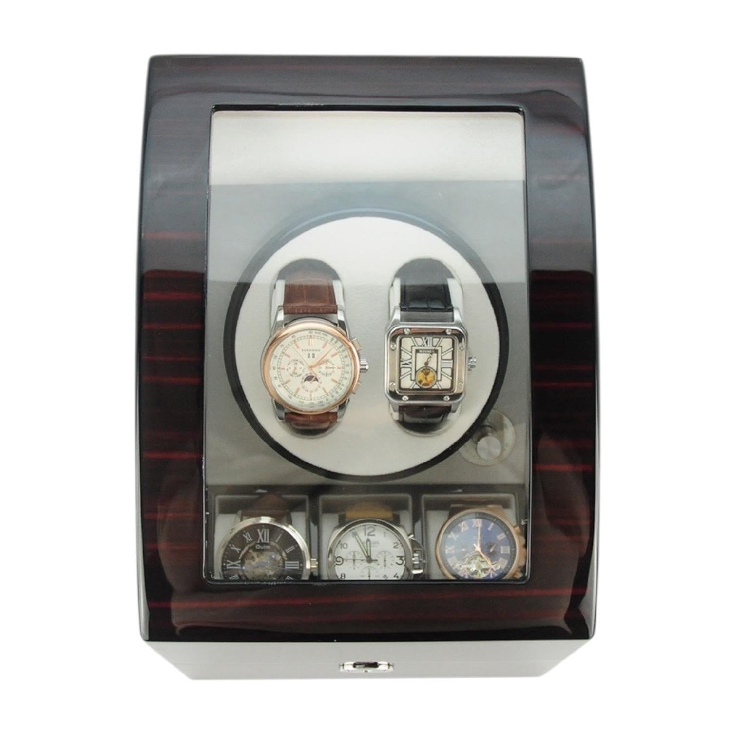 Watch Winder 2 Relojes Ebony Brillo Alto-1