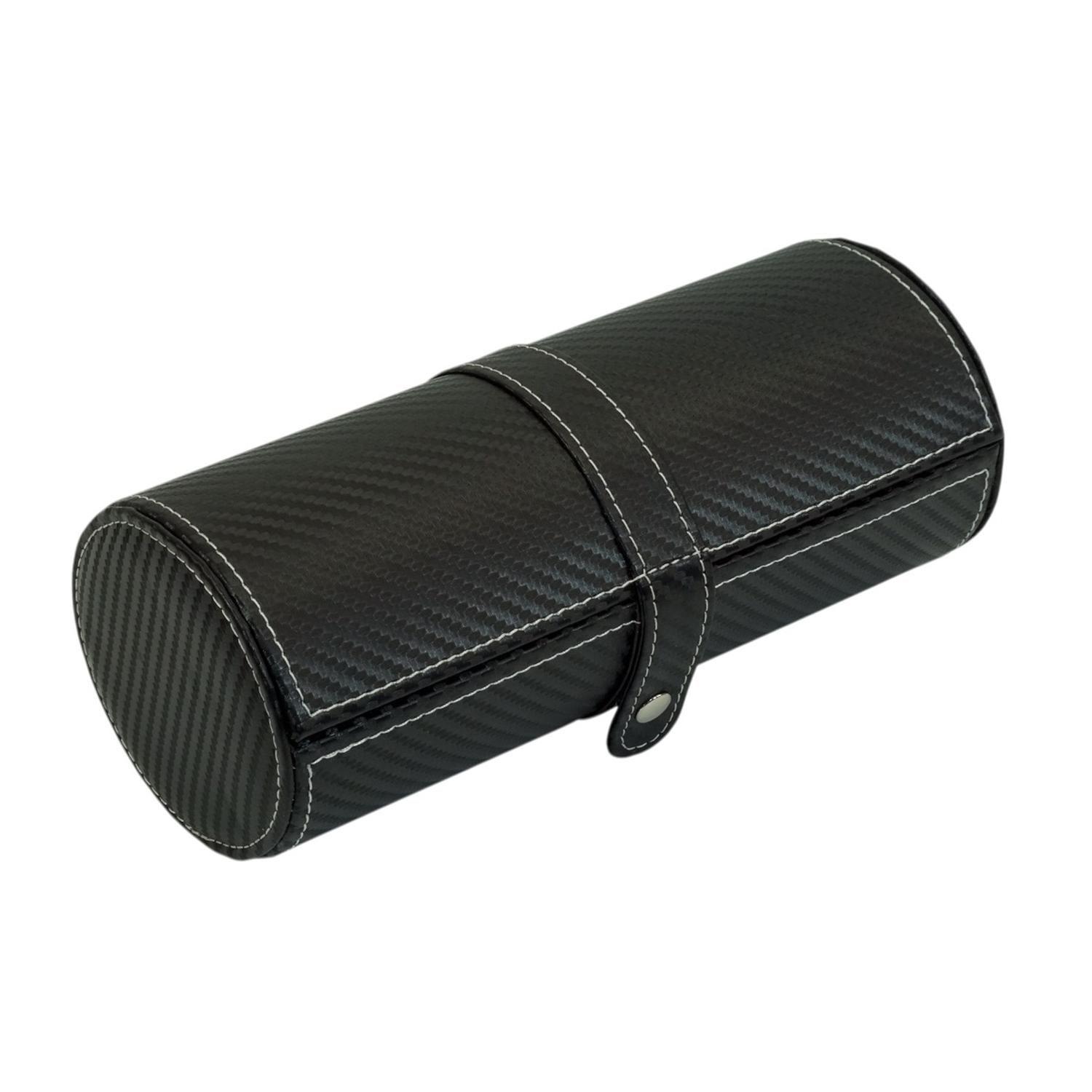 Caja Redonda Reloj y Joyas Fibra Carbono Negra-7