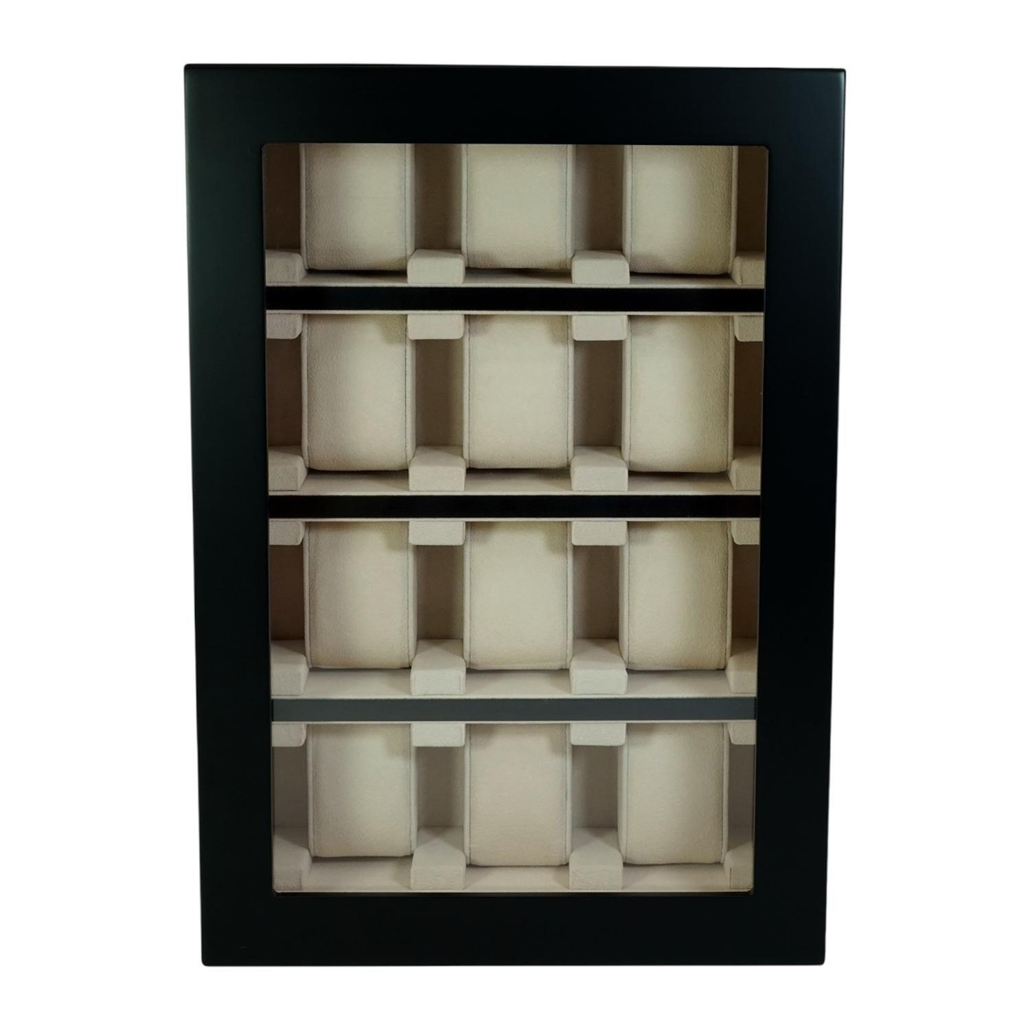 Gabinete Para Relojes 12 Espacios Negro Con Vidrio-4