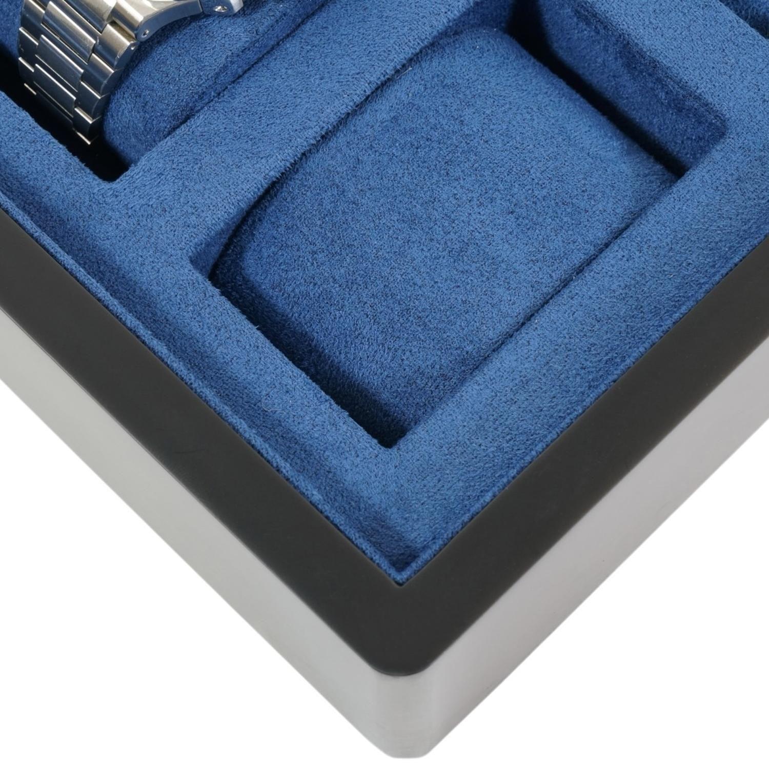 Caja para Relojes 8 Espacios Negra Terciopelo Con Vidrio-3