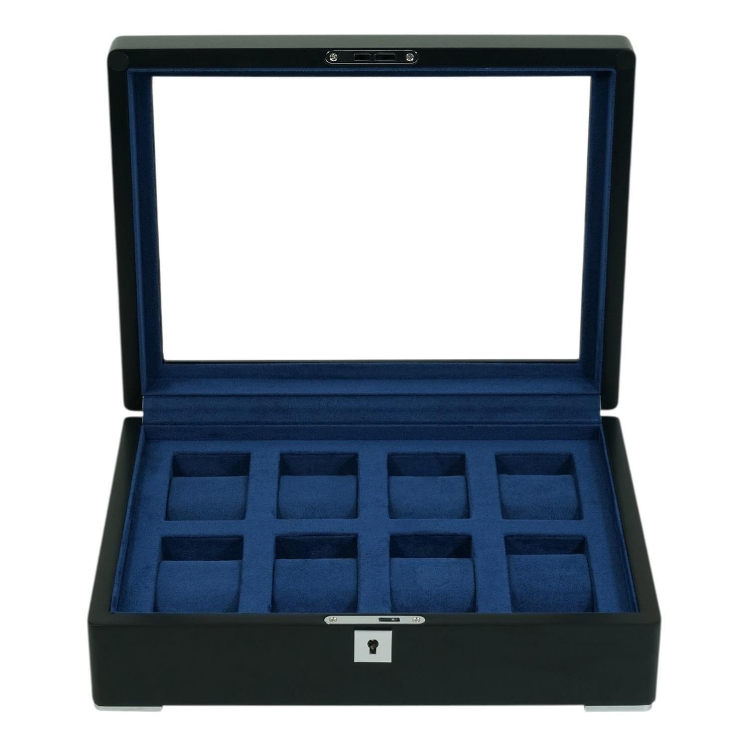 Caja para Relojes 8 Espacios Negra Terciopelo Con Vidrio-7
