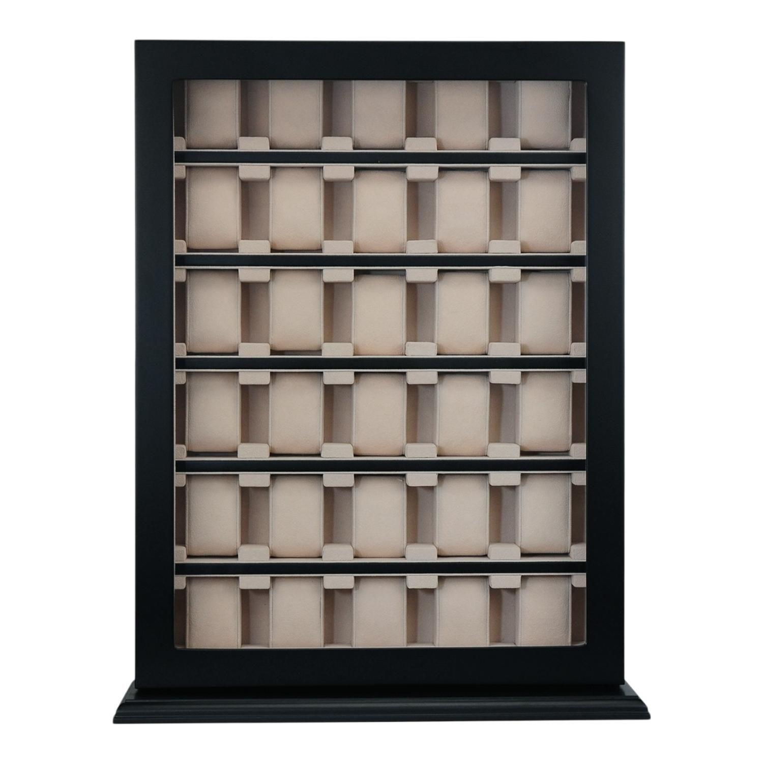 Gabinete Para Relojes 30 Espacios Madera Negra Mate-3