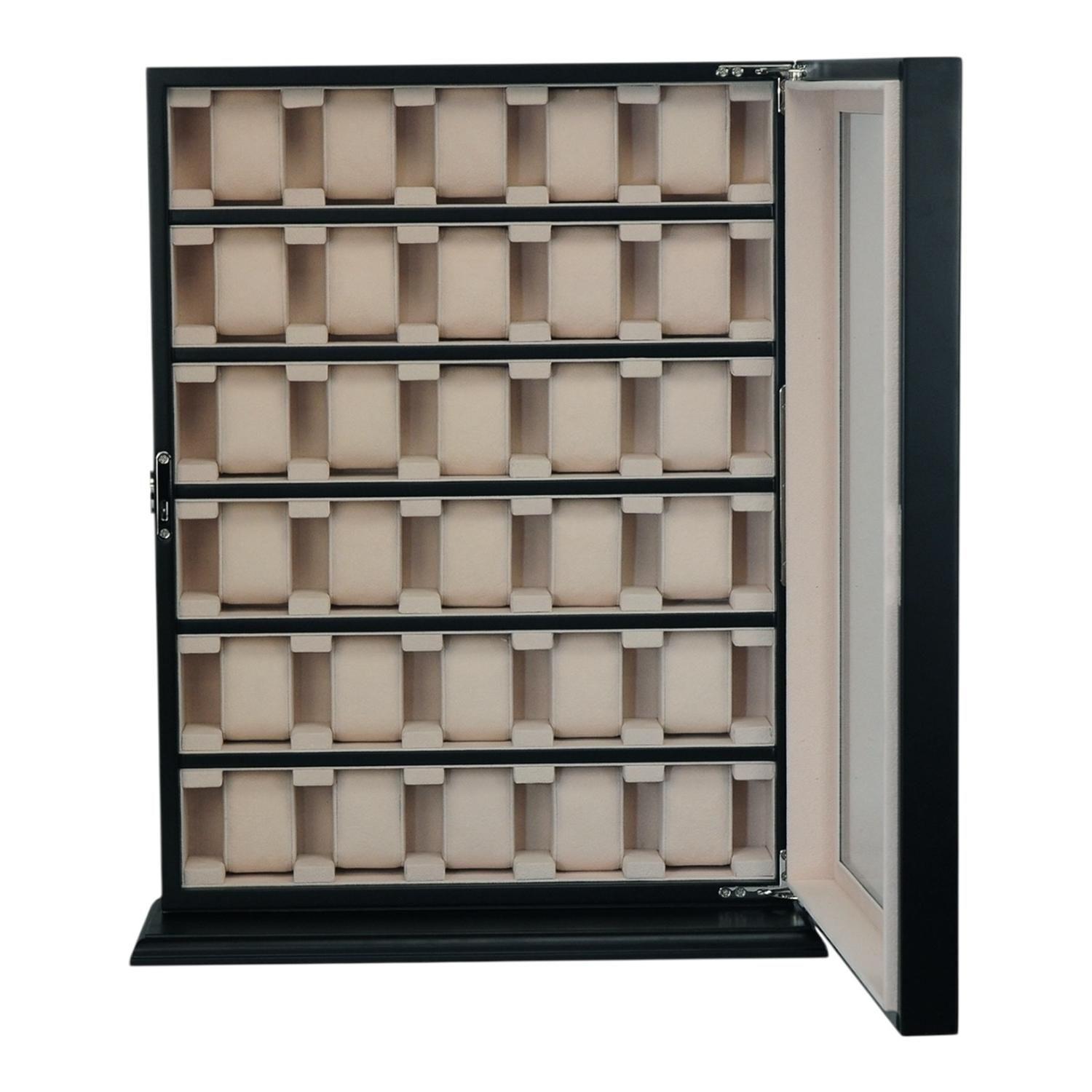 Gabinete Para Relojes 30 Espacios Madera Negra Mate-5