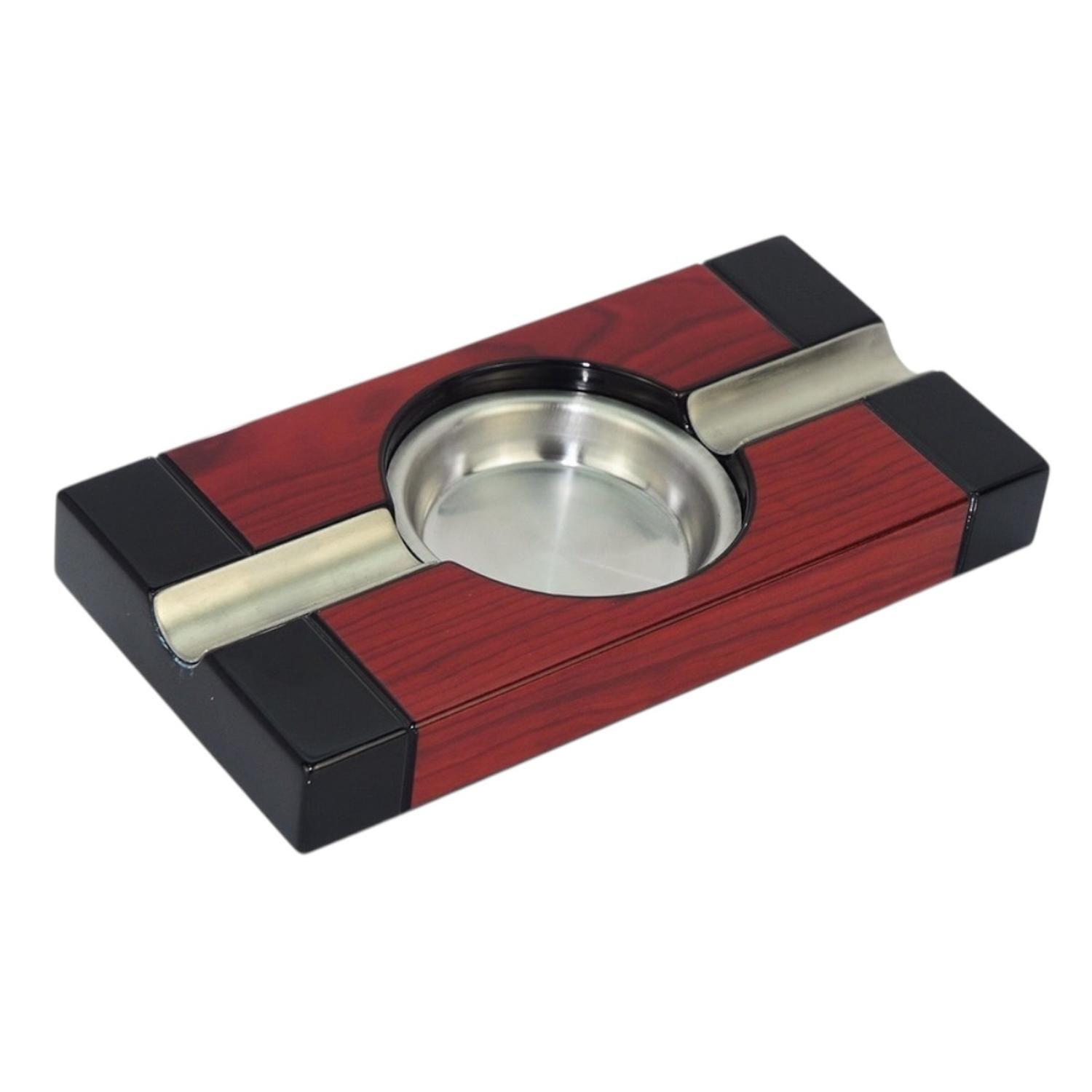 Cenicero para Puros Cherry Negro con Plato Metal-0