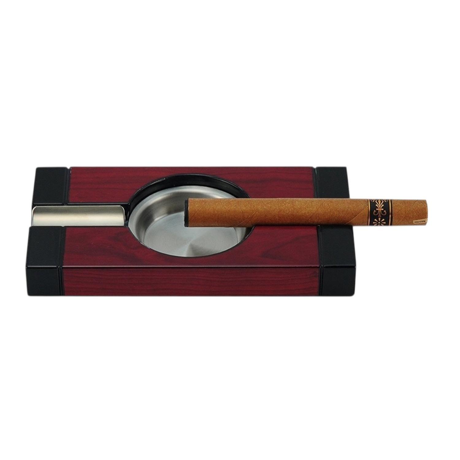 Cenicero para Puros Cherry Negro con Plato Metal-1