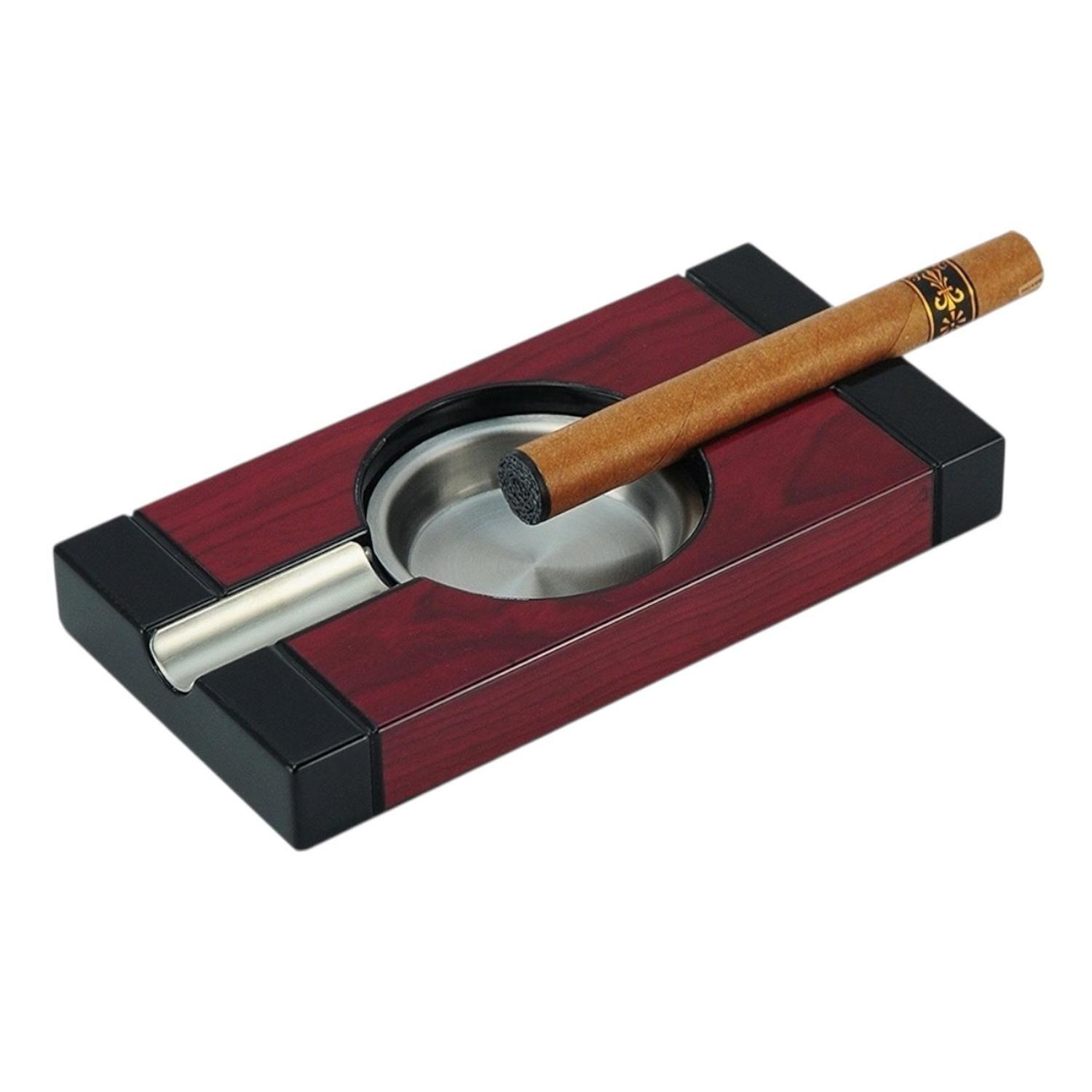 Cenicero para Puros Cherry Negro con Plato Metal-2
