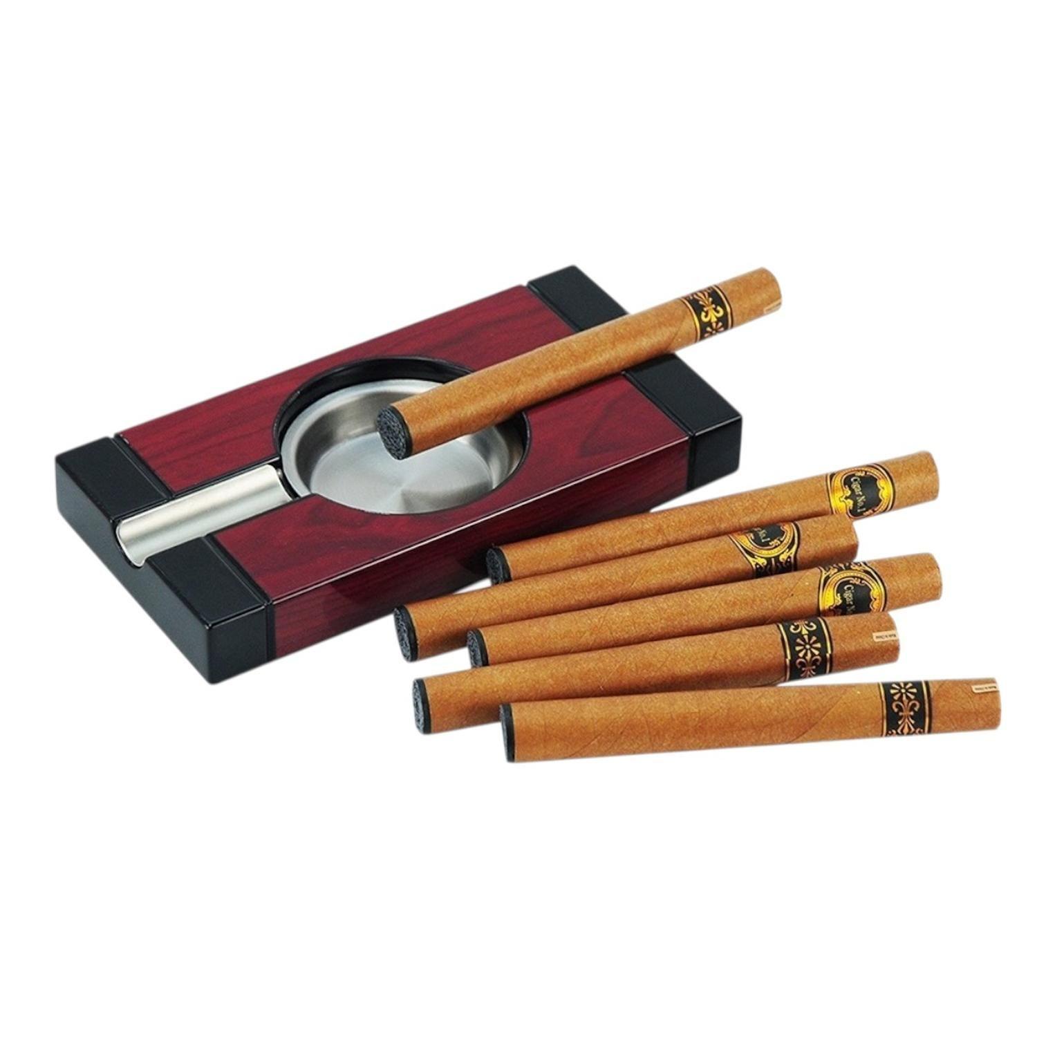 Cenicero para Puros Cherry Negro con Plato Metal-3