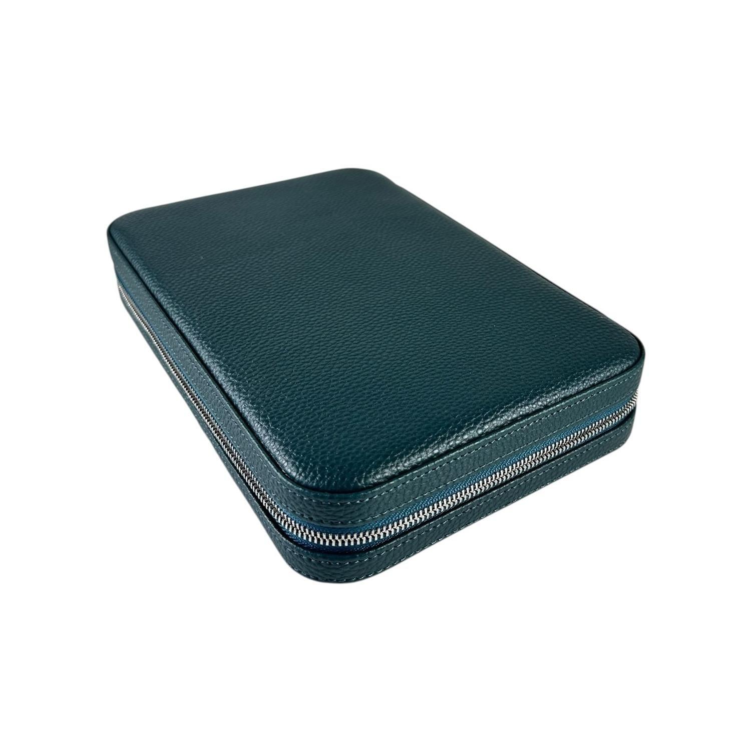 Estuche Organizador Verde con Cierre para Joyas y Reloj-2