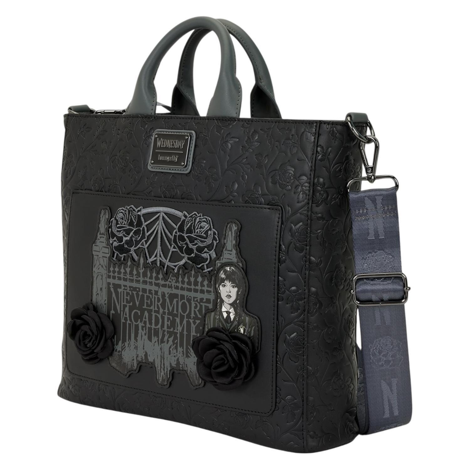 Bolso Loungefly Mujer Wednesday Black Roses Tote-2