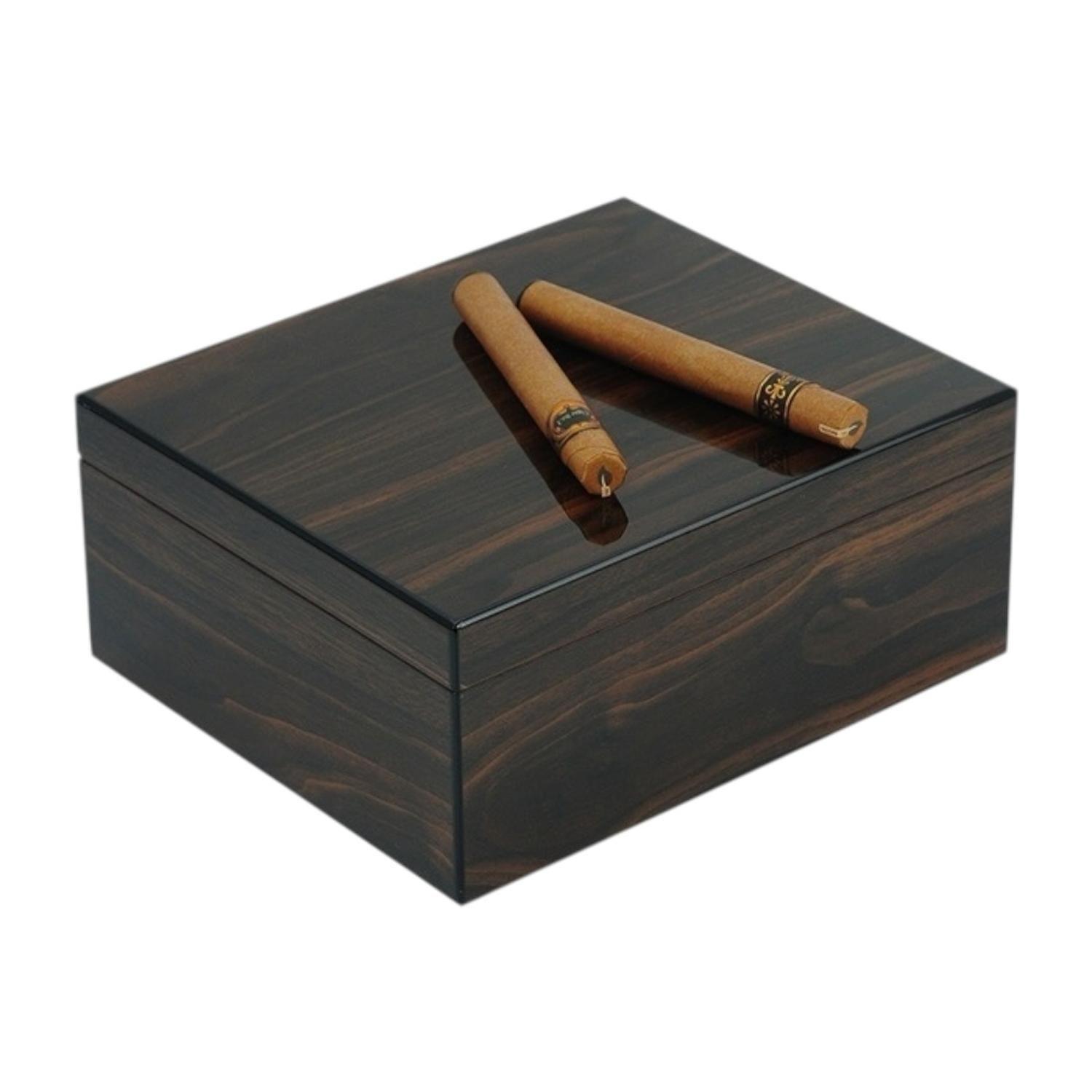 Humidor para 25 Puros Walnut MDF con Higrometro-2