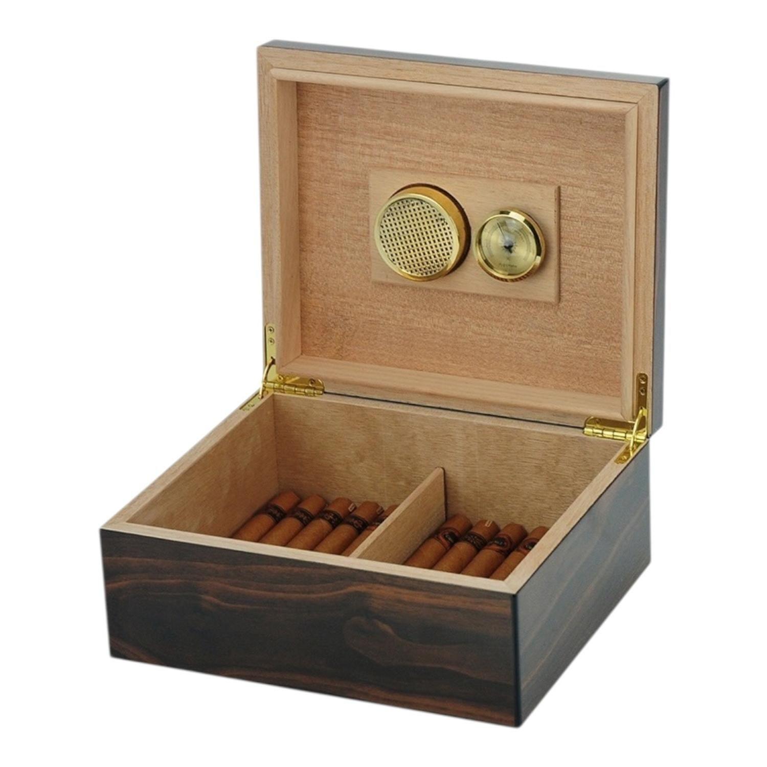 Humidor para 25 Puros Walnut MDF con Higrometro-5