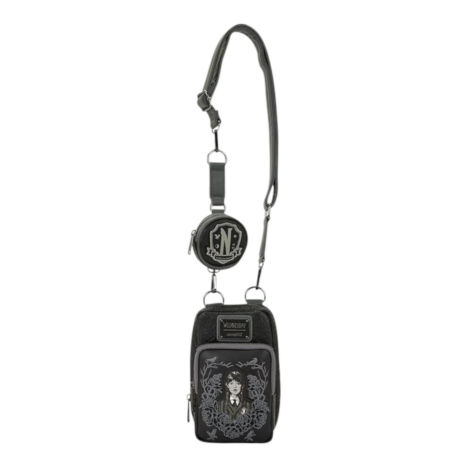 Bolso Loungefly Mujer Wednesday Black Roses Phone-2