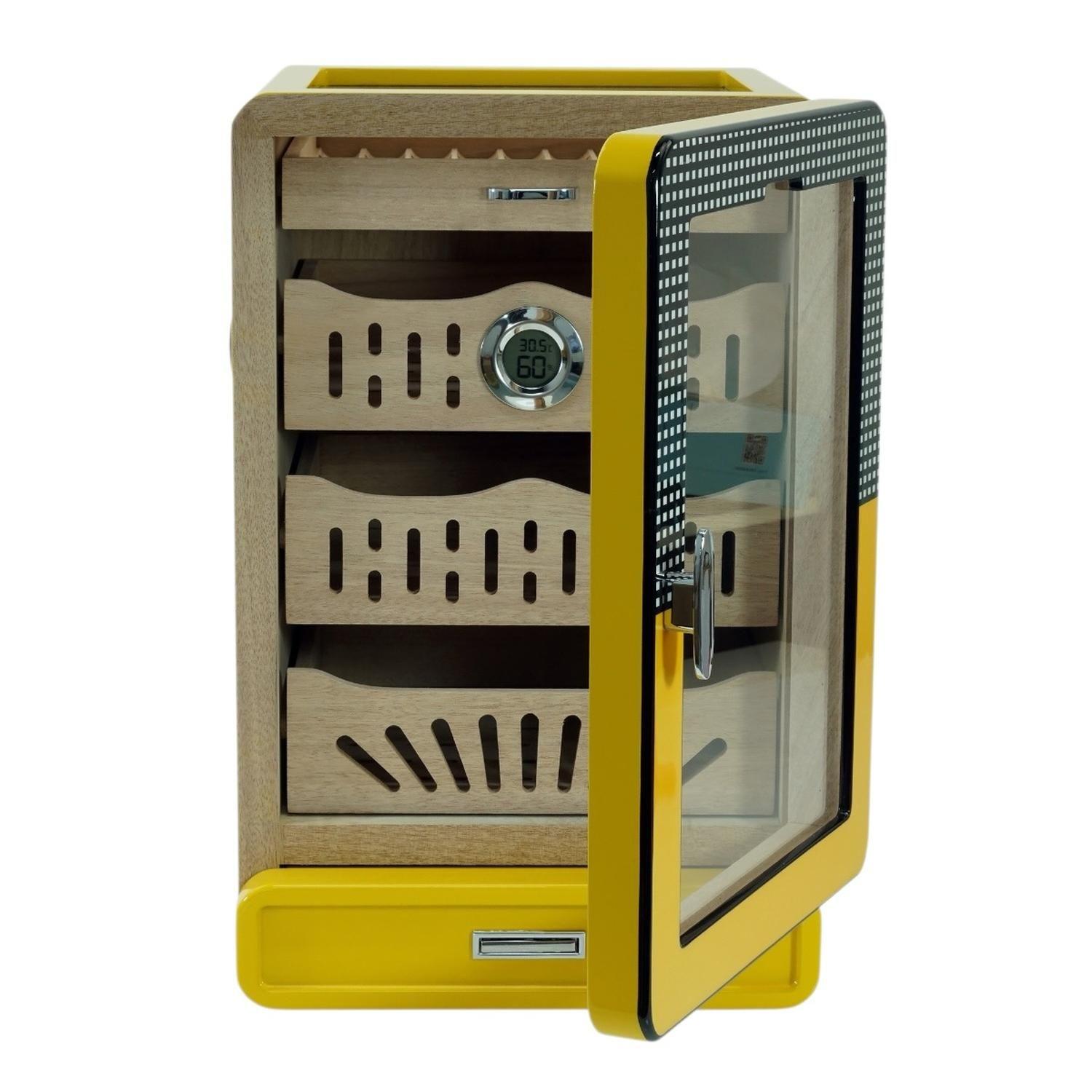 Gabinete Humidor Puros Amarillo Brillo Bandejas-3