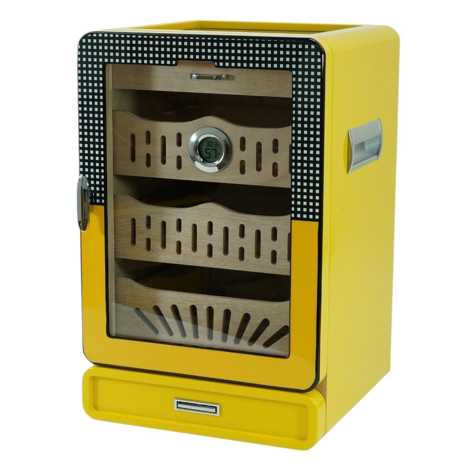 Gabinete Humidor Puros Amarillo Brillo Bandejas-5
